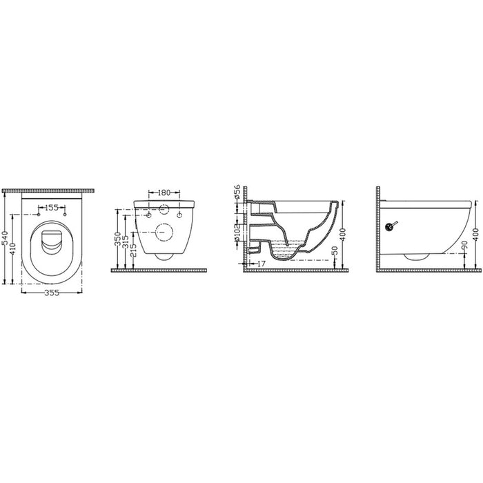 WALL-MOUNTED TOILET WITH BIDET AND BUILT-IN FAUCET DURA SIRIUS
