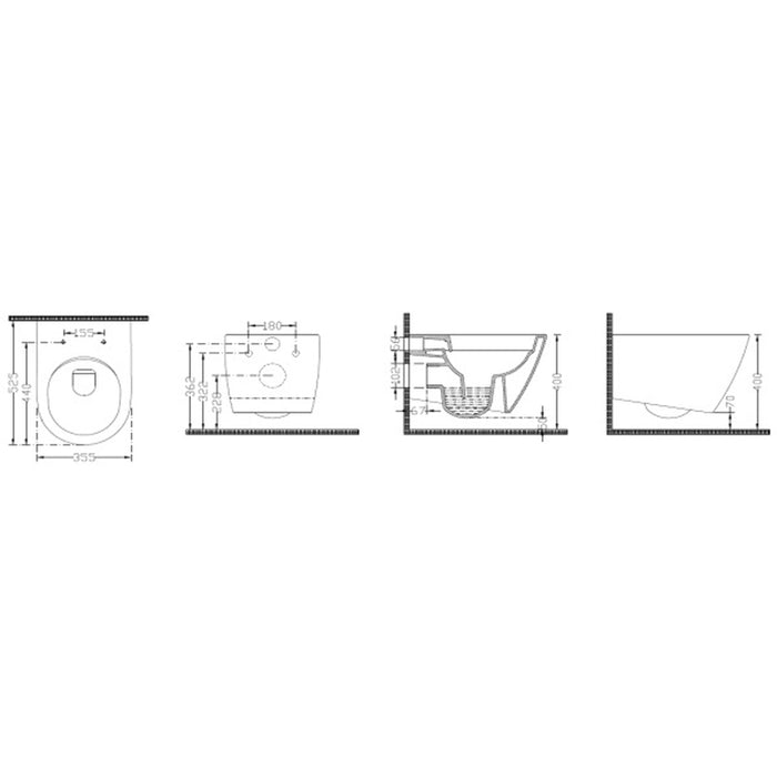 WALL-MOUNTED TOILET WITH BIDET DURA SIENA