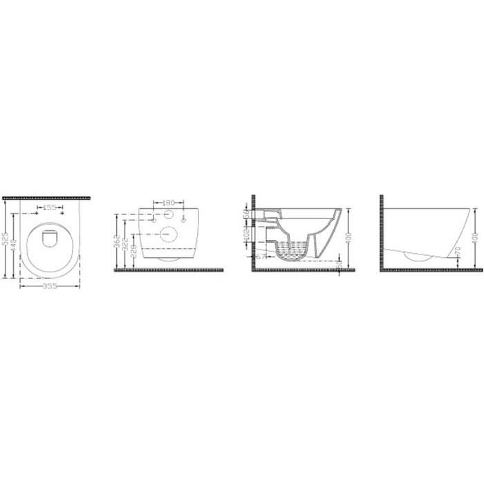 WALL-MOUNTED TOILET DISH DURA SIENA