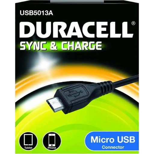 Duracell cable 1m sync/charge micro USB black USB5013A - Аксесоари за смартфон<<<Телефони и
