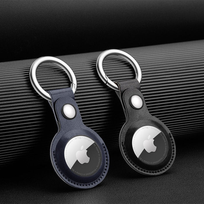 Dux Ducis 4pcs set Silicone flexible cover keychain loop case for Apple AirTag (Black / Green / Pink / Blue) - Cell