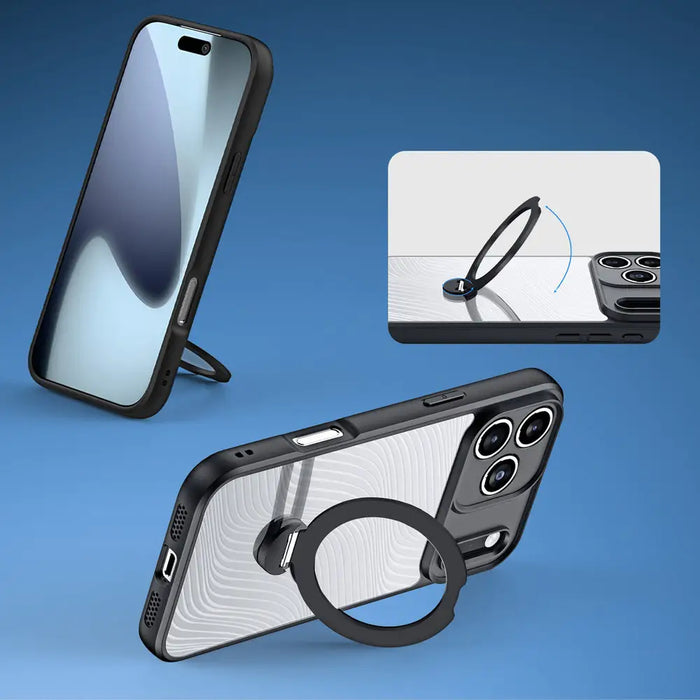 Dux Ducis Aimo Mag Case with Magnetic Ring and Stand for iPhone 17 Pro Max - Black - Cell phone cases
