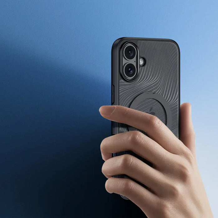 Dux Ducis Aimo Mag case with MagSafe and stand for iPhone 16 - black - Cell phone cases and covers<<<HurtelXML