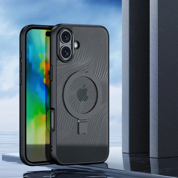 Dux Ducis Aimo Mag case with MagSafe and stand for iPhone 16 - black - Cell phone cases and covers<<<HurtelXML