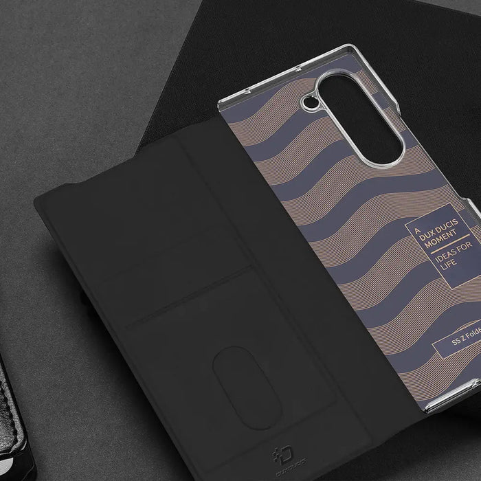Dux Ducis Brill leather case for Samsung Galaxy Z Fold 6 with flap and card slot - black - Cell phone cases