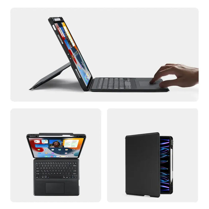 Dux Ducis DK Series Bluetooth Keyboard Case for Apple iPad Pro 12.9 (2020/2021/2022) - Black - Cell phone cases