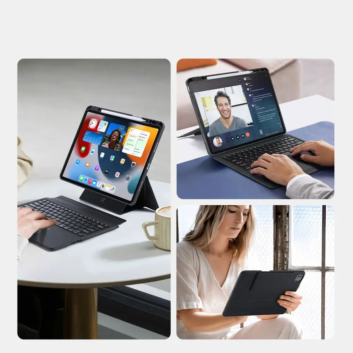 Dux Ducis DK Series Bluetooth Keyboard Case for Apple iPad Pro 12.9 (2020/2021/2022) - Black - Cell phone cases