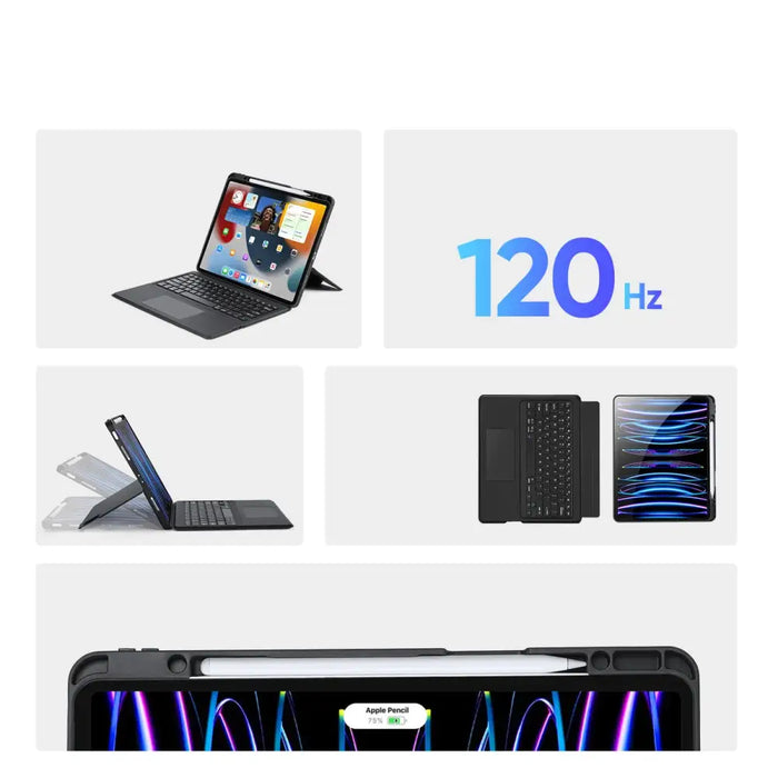 Dux Ducis DK Series Bluetooth Keyboard Case for Apple iPad Pro 12.9 (2020/2021/2022) - Black - Cell phone cases