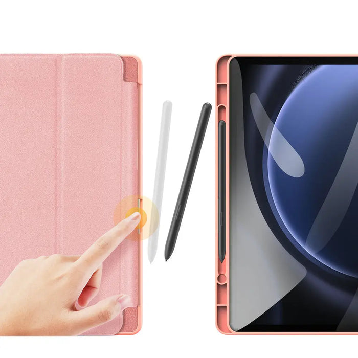 Dux Ducis Domo eco-leather case with stand for Samsung Tab S9 FE+ - pink - Cell phone cases and covers<<<HurtelXML