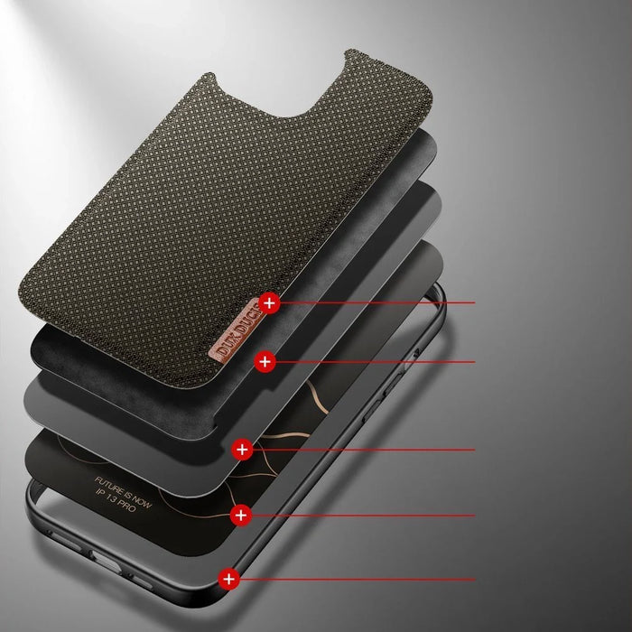 Dux Ducis Fino case covered with nylon material for iPhone 13 Pro green - Cell phone cases and covers<<<HurtelXML