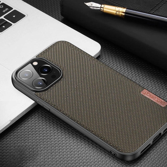 Dux Ducis Fino case covered with nylon material for iPhone 13 Pro Max green - Cell phone cases and covers<<<HurtelXML