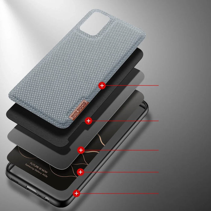 Dux Ducis Fino case covered with nylon material for Samsung Galaxy A02s EU gray - Cell phone cases