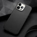Dux Ducis Grit Leather Case for iPhone 14 Pro Max Elegant Faux Leather Cover (MagSafe Compatible) Black - Cell phone