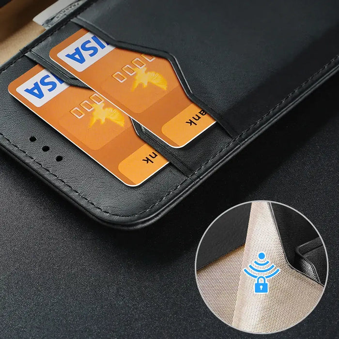Dux Ducis Hivo Case for Samsung Galaxy S23 Ultra Flip Cover Wallet Stand RFID Blocking Brown - Cell phone cases