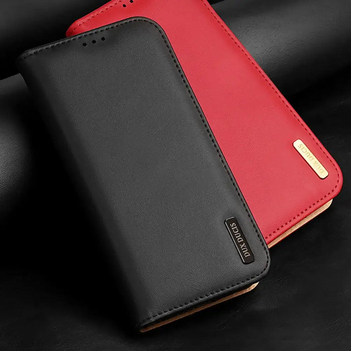 Dux Ducis Hivo Case for Samsung Galaxy S23 Ultra Flip Cover Wallet Stand RFID Blocking Brown - Cell phone cases