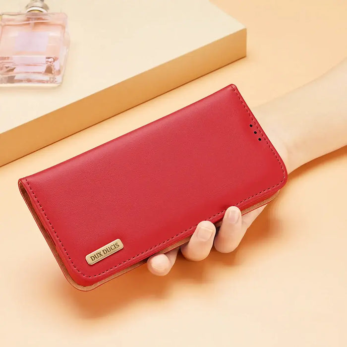 Dux Ducis Hivo Case for Samsung Galaxy S23 Ultra Flip Cover Wallet Stand RFID Blocking Brown - Cell phone cases