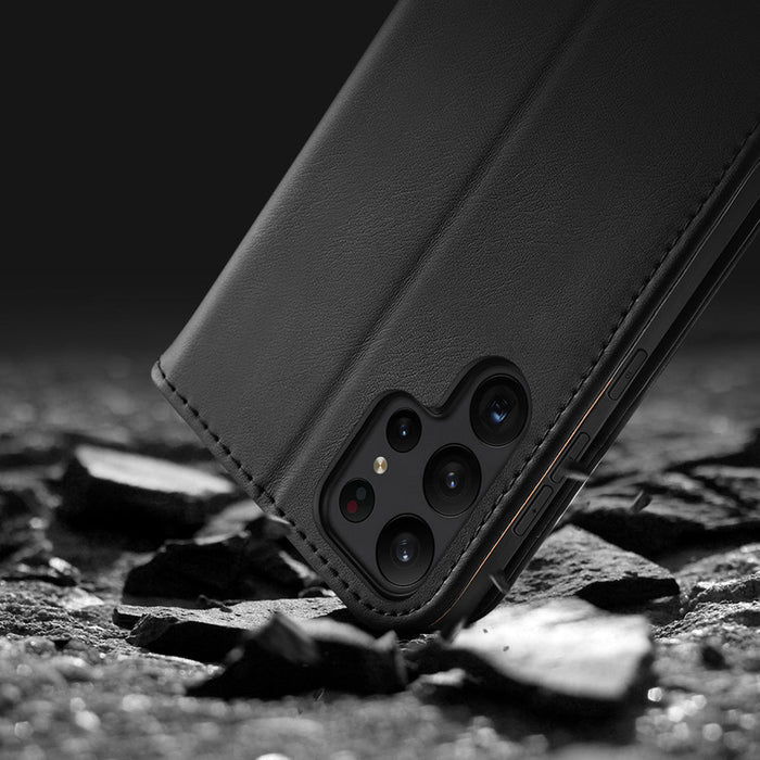 Dux Ducis Hivo case Samsung Galaxy S23+ flip cover wallet stand RFID blocking brown - Cell phone cases