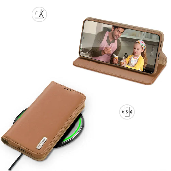 Dux Ducis Hivo case Samsung Galaxy S23 flip cover wallet stand RFID blocking brown - Cell phone cases