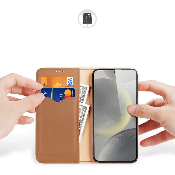 Dux Ducis Hivo case with flap and RFID blocker for Samsung Galaxy S24 - brown - Cell phone cases and covers<<<HurtelXML