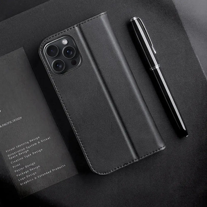 Dux Ducis Hivo iPhone 16 Pro Case with Flip and RFID Protection - Black - Cell phone cases and covers<<<HurtelXML