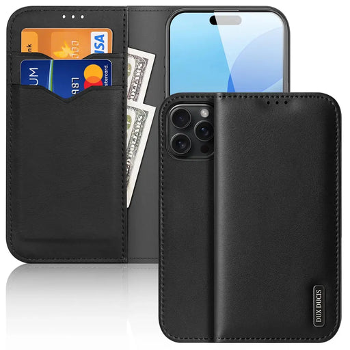 Dux Ducis Hivo iPhone 16 Pro Max Case with Flip and RFID Protection - Black - Cell phone cases and covers<<<HurtelXML