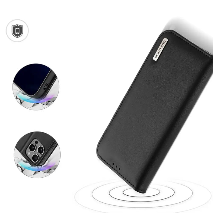 Dux Ducis Hivo iPhone 16 Pro Max Case with Flip and RFID Protection - Black - Cell phone cases and covers<<<HurtelXML