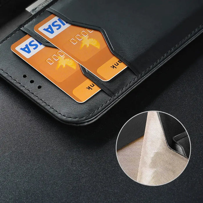 Dux Ducis Hivo iPhone 16e Case with Flip and RFID Protection - Black - Cell phone cases and covers<<<HurtelXML