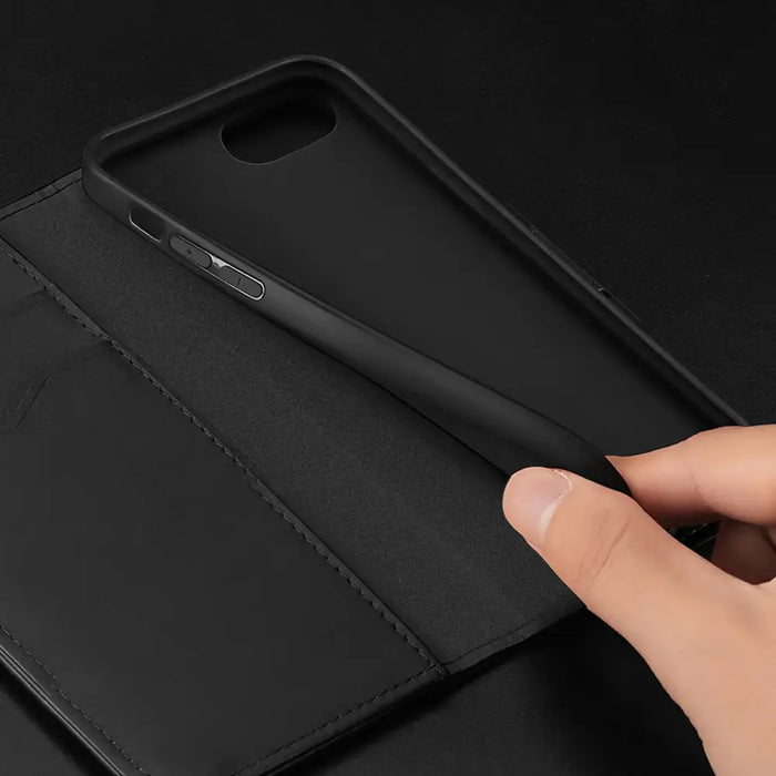 Dux Ducis Hivo iPhone 16e Case with Flip and RFID Protection - Black - Cell phone cases and covers<<<HurtelXML