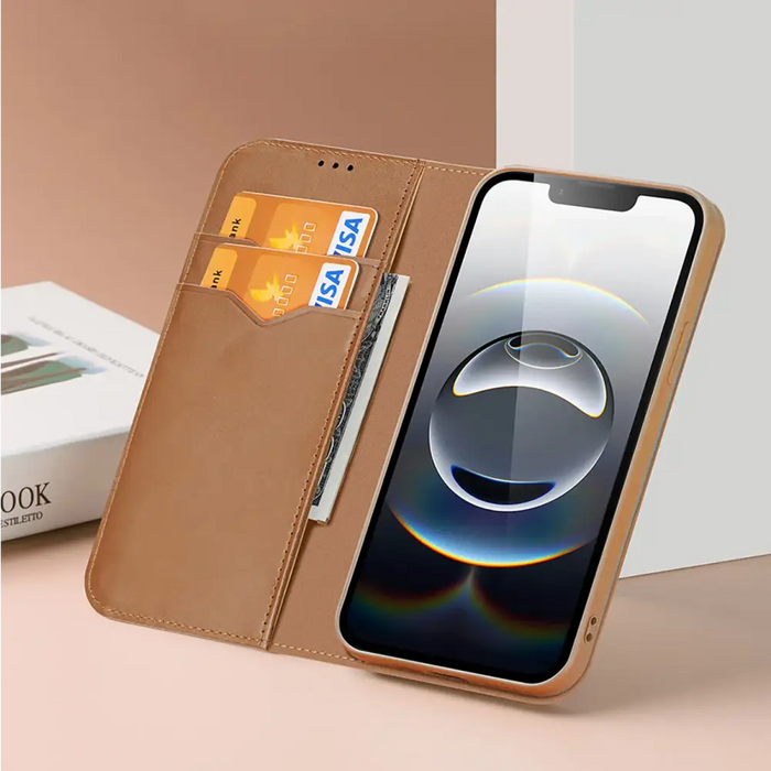 Dux Ducis Hivo iPhone 16e Case with Flip and RFID Protection - Brown - Cell phone cases and covers<<<HurtelXML