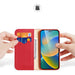 Dux Ducis Hivo Leather Flip Cover Genuine Leather Wallet for Cards and Documents iPhone 14 Pro Red - Cell phone cases