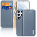 Dux Ducis Hivo Leather Flip Cover Genuine Leather Wallet For Cards And Documents Samsung Galaxy S22 Ultra Blue - Cell