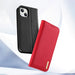 Dux Ducis Hivo Leather Flip Cover Genuine Leather Wallet for Cards and Documents iPhone 14 Brown - Cell phone cases