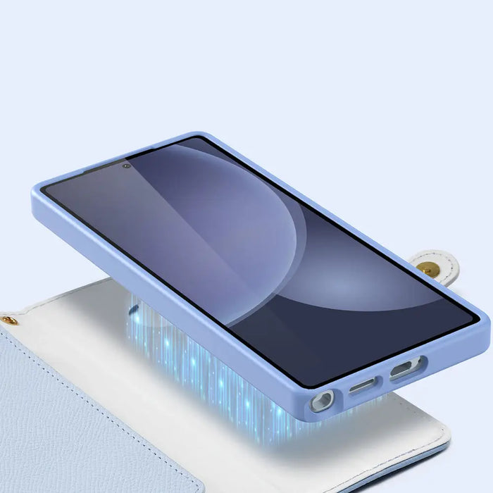 Dux Ducis Lawa Leather Case for Samsung Galaxy S25 Ultra with Detachable Magnetic Wallet - Blue - Cell phone cases