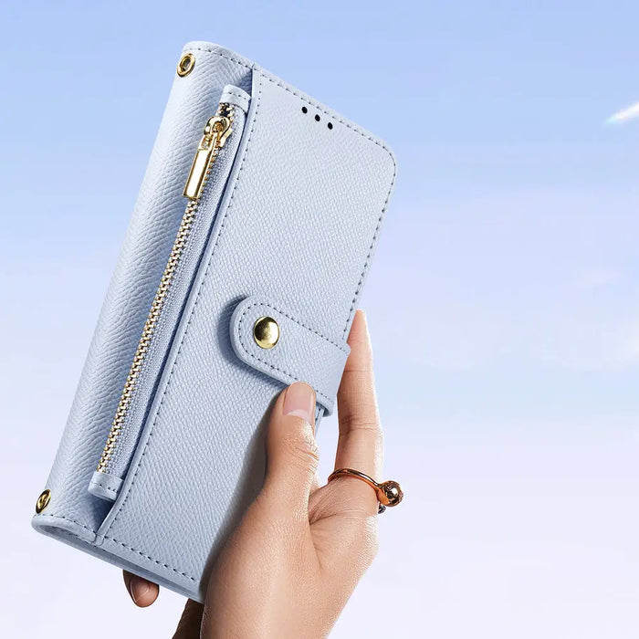 Dux Ducis Lawa Leather Case for Samsung Galaxy S25 Ultra with Detachable Magnetic Wallet - Blue - Cell phone cases