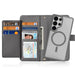 Dux Ducis Lawa Leather Case for Samsung Galaxy S25 Ultra with Detachable Magnetic Wallet - Gray - Cell phone cases