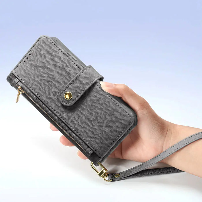 Dux Ducis Lawa Leather Case for Samsung Galaxy S25 Ultra with Detachable Magnetic Wallet - Gray - Cell phone cases