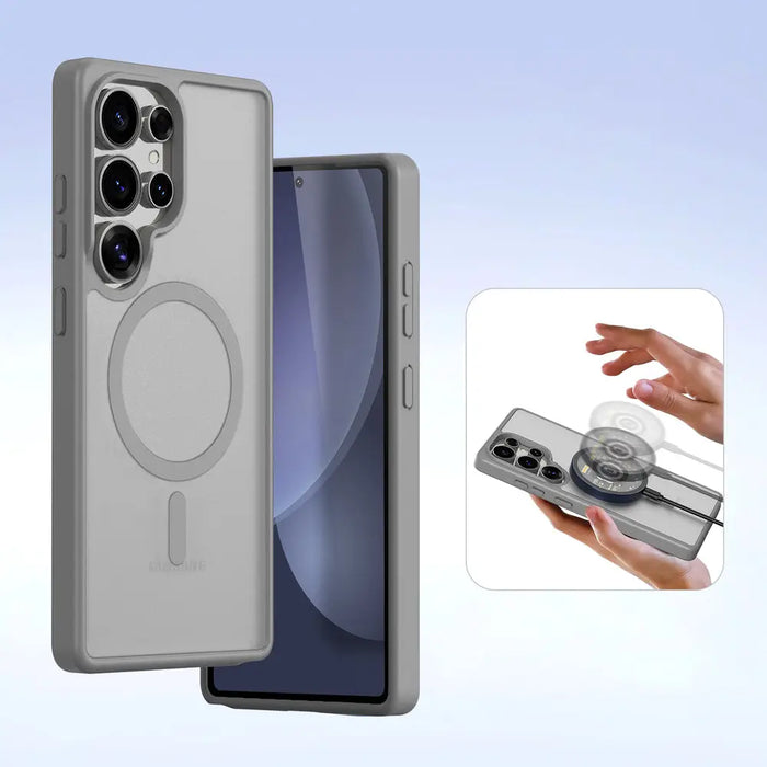 Dux Ducis Lawa Leather Case for Samsung Galaxy S25 Ultra with Detachable Magnetic Wallet - Gray - Cell phone cases