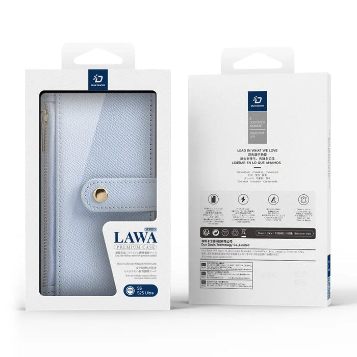 Dux Ducis Lawa Leather Case for Samsung Galaxy S25 Ultra with Detachable Magnetic Wallet - Blue - Cell phone cases