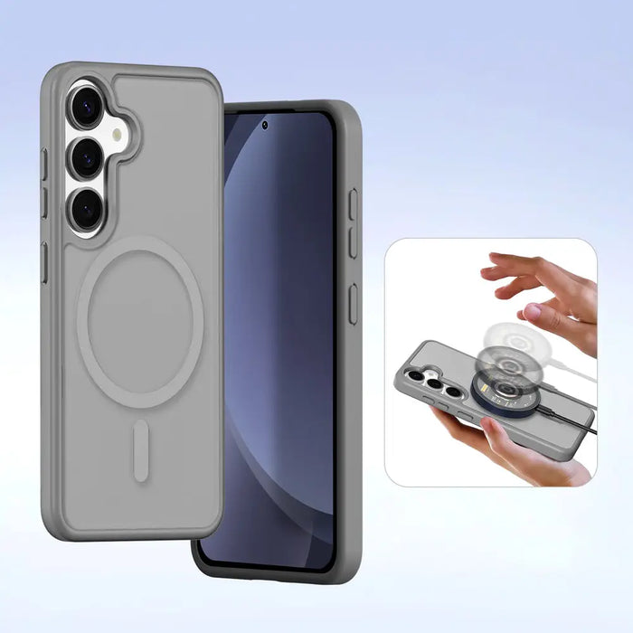 Dux Ducis Lawa Leather Case for Samsung Galaxy S25 with Detachable Magnetic Wallet - Gray - Cell phone cases