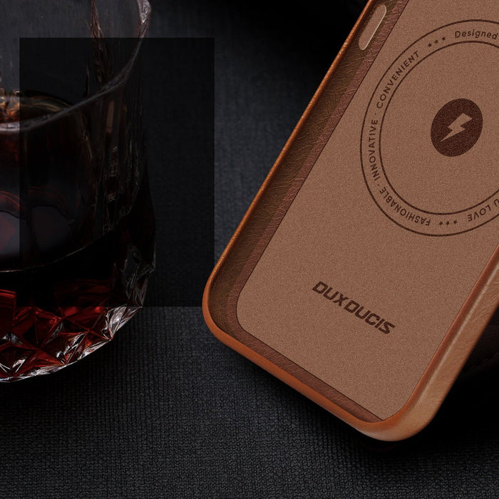 Dux Ducis Naples case iPhone 14 Pro Max magnetic leather MagSafe cover brown - Cell phone cases and covers<<<HurtelXML