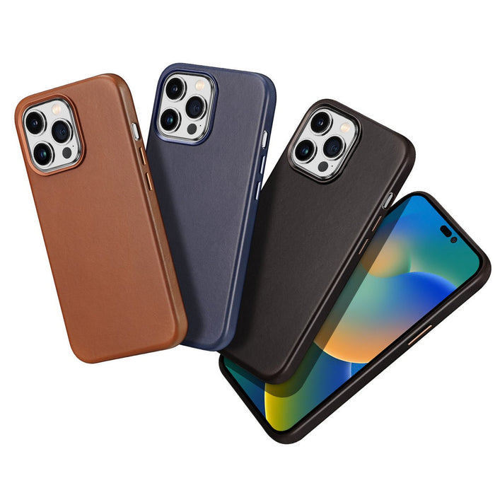 Dux Ducis Naples case iPhone 14 Pro Max magnetic leather case MagSafe blue - Cell phone cases and covers<<<HurtelXML