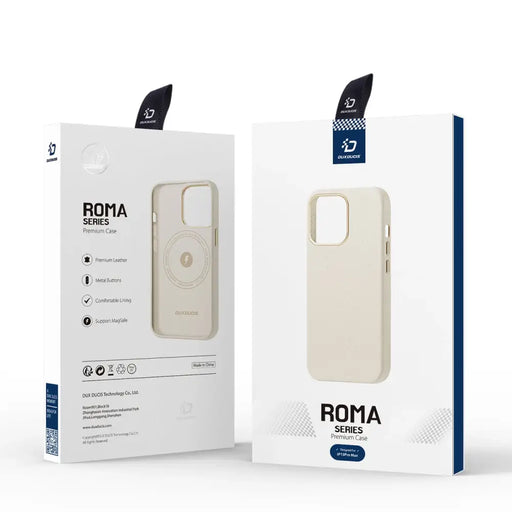 Dux Ducis Roma leather case for iPhone 13 Pro Max elegant genuine leather case white - Cell phone cases