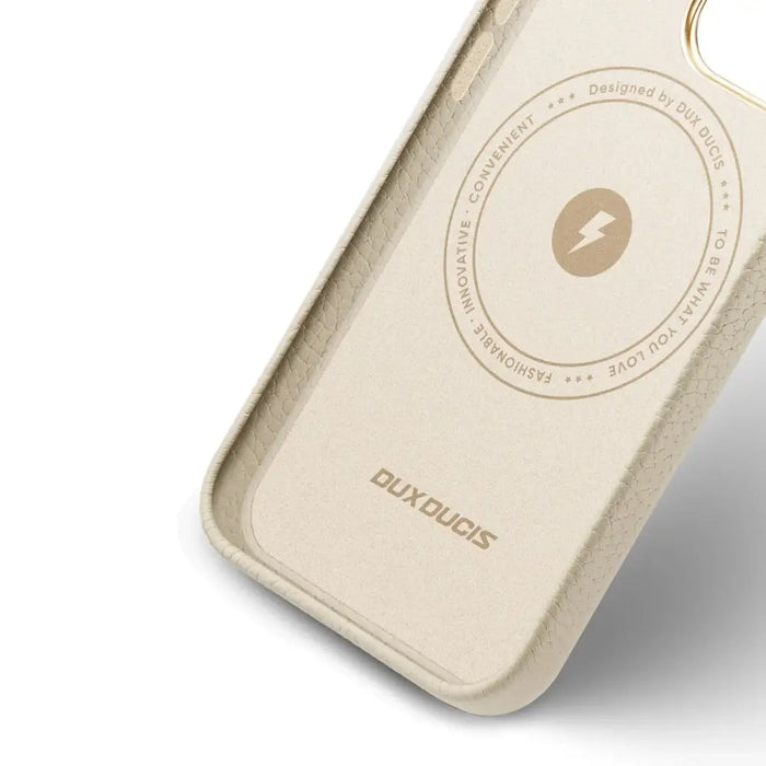 Dux Ducis Roma leather case for iPhone 13 Pro Max elegant genuine leather case white - Cell phone cases