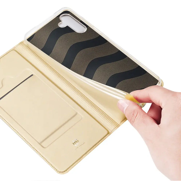 Dux Ducis Skin Pro Case for Samsung Galaxy A14 5G Flip Card Wallet Stand Gold - Cell phone cases and covers<<<HurtelXML
