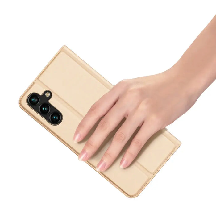 Dux Ducis Skin Pro Case for Samsung Galaxy A14 5G Flip Card Wallet Stand Gold - Cell phone cases and covers<<<HurtelXML