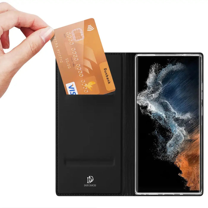 Dux Ducis Skin Pro Case for Samsung Galaxy S23 Ultra Flip Card Wallet Stand Black - Cell phone cases
