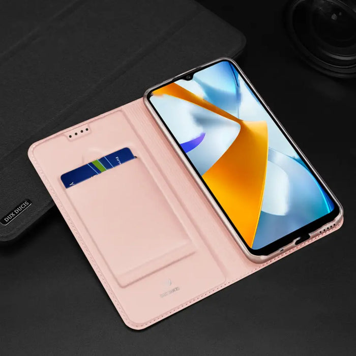 Dux Ducis Skin Pro Case for Xiaomi Poco C40 Flip Card Wallet Stand Gold - Cell phone cases and covers<<<HurtelXML