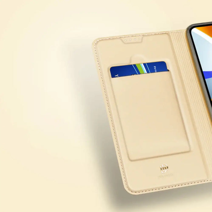 Dux Ducis Skin Pro Case for Xiaomi Poco C40 Flip Card Wallet Stand Gold - Cell phone cases and covers<<<HurtelXML