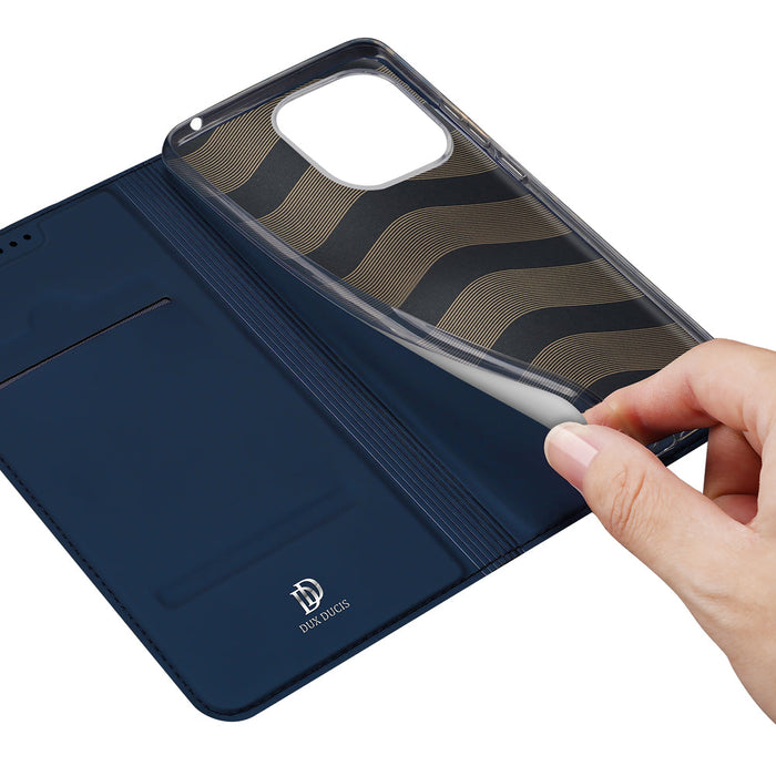 Dux Ducis Skin Pro Case For Xiaomi Redmi 11A / Poco C55 / Redmi 12C Cover Flip Card Wallet Stand Blue - Cell phone