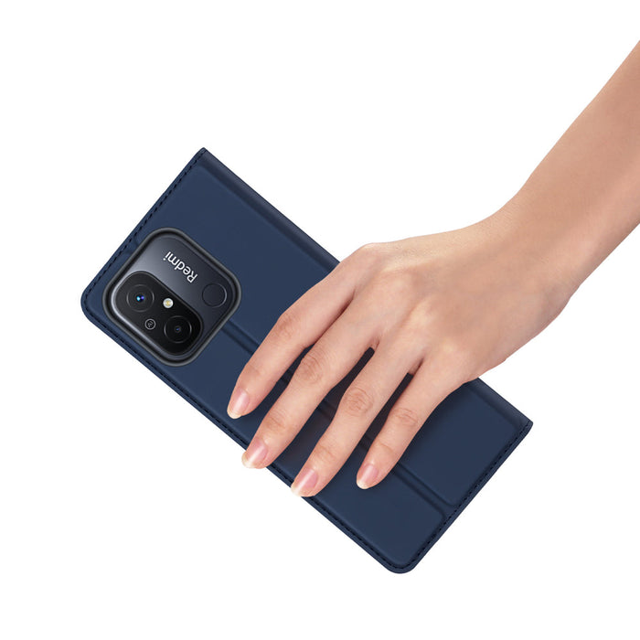 Dux Ducis Skin Pro Case For Xiaomi Redmi 11A / Poco C55 / Redmi 12C Cover Flip Card Wallet Stand Blue - Cell phone